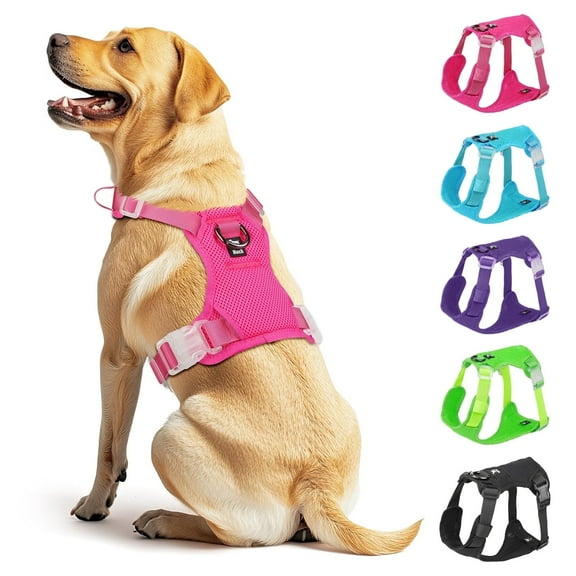 Jewyow Dog Harness No Pull, Dog Vest Harness for Medium Dogs, Small puppy， Cat, Breathable, Pink, M