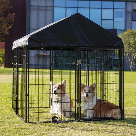 Picture of Petonly Large Outdoor Dog Kennel, Heavy Duty Dog Cage With Roof ...
