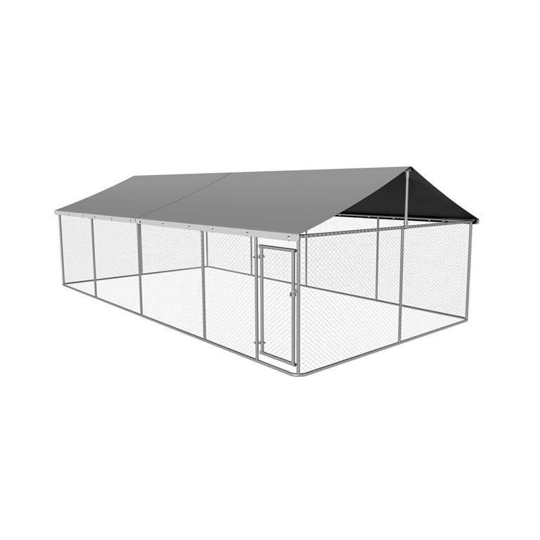 Petony Large Outdoor Dog Kennel House and Playpen Heavy Duty Steel Cage with Secure Lock and Mesh Walmart