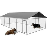 Petony Outdoor Dog Playpen Heavy Duty Dog Kennel House Mesh Dog Big Cage Pet Kennel Steel Fence with Secure Lock