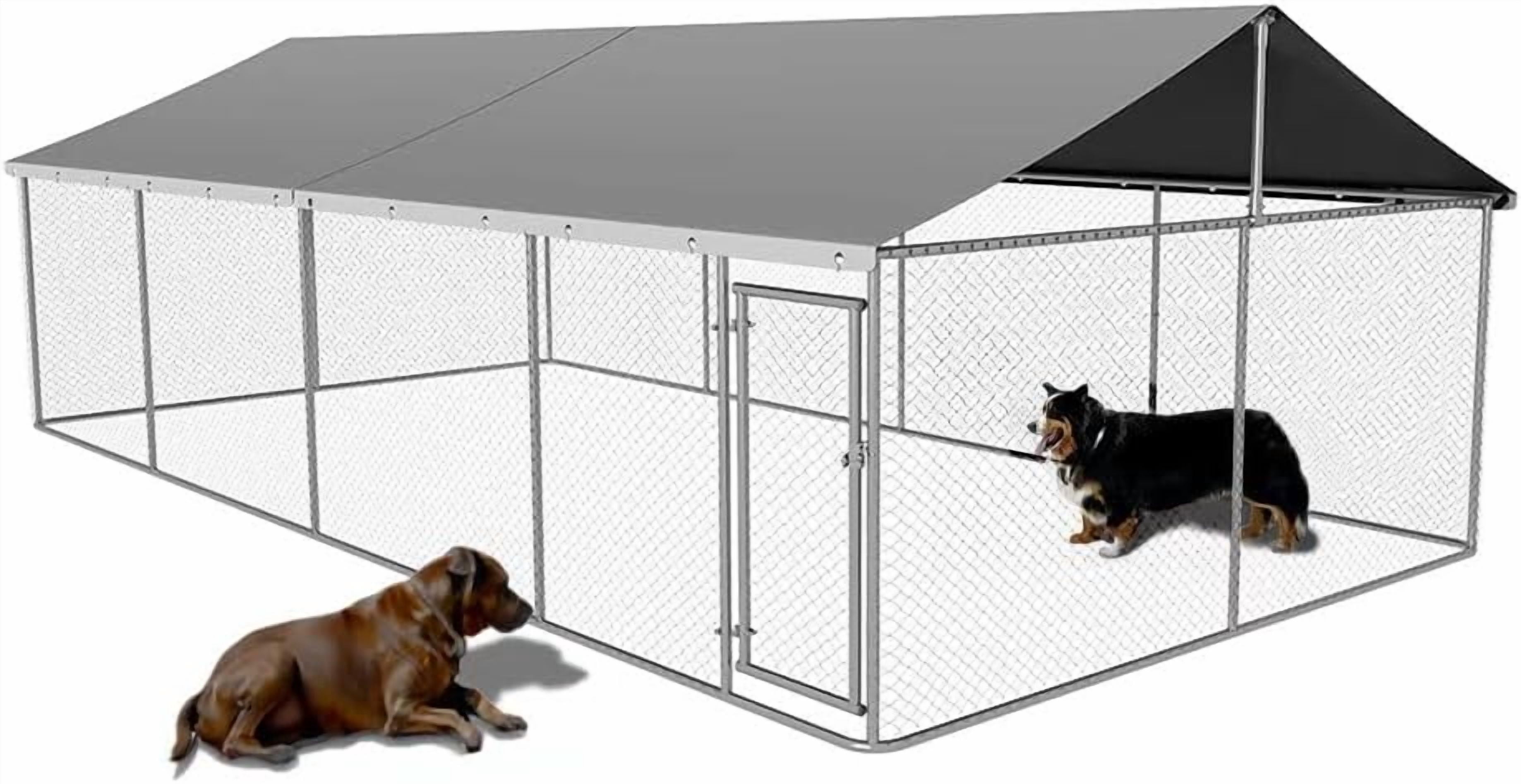 Petony Outdoor Dog Playpen Heavy Duty Dog Kennel House Mesh Dog Big Cage Pet Kennel Steel Fence with Secure Lock