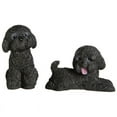 thumbnail image 1 of Petorama Handmade Mini Poodle Resin Statue 1-6 in Black (Set of 2), 1 of 11