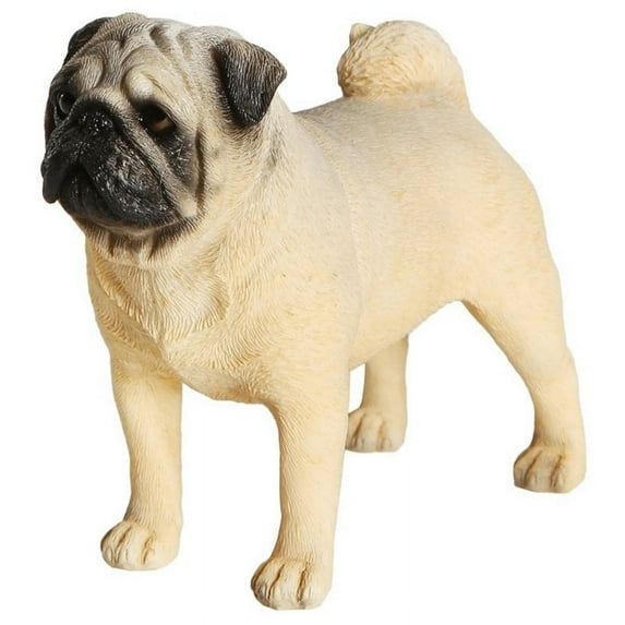 Petorama Handmade Pug Resin Statue 1-6 in Cream