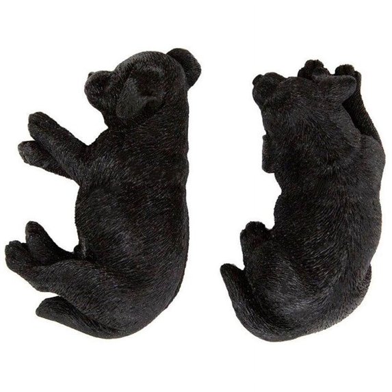 Petorama Handmade Sleeping Labrador Magnet in Black (Set of 2)