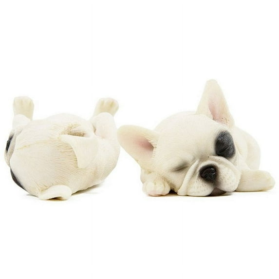 Petorama Sleeping French Bulldog Resin Statue 1-6 New in White (Set of 2)