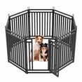thumbnail image 1 of Petorldog 40" Metal Dog Playpen, 8 Panels Portable Fence for Indoor & Outdoor Use (Black-Silver), 1 of 7