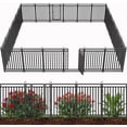 thumbnail image 1 of Petorldog Decorative Garden Fence Metal Dog Fence Outdoor for Yard, 54ft (L) x 40in (H), 21 Panels + 3 Gates, No Dig Fence for Patio | Black-Silver, 1 of 6