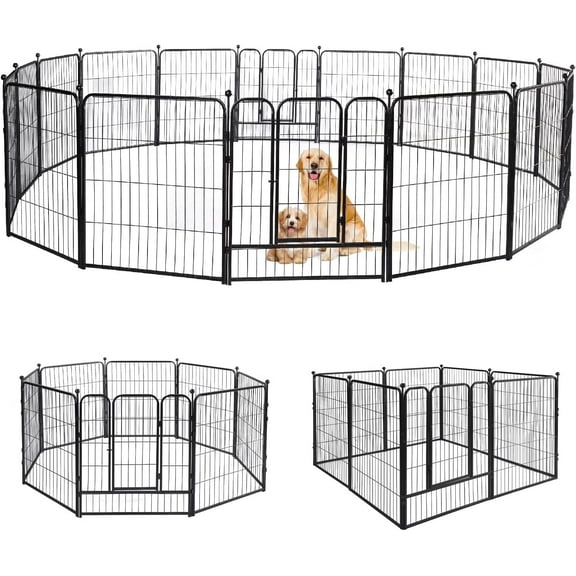 Petorldog 16-Panel 32" Height Heavy Duty Pet Playpen, Foldable Exercise Pen for Indoor & Outdoor Use