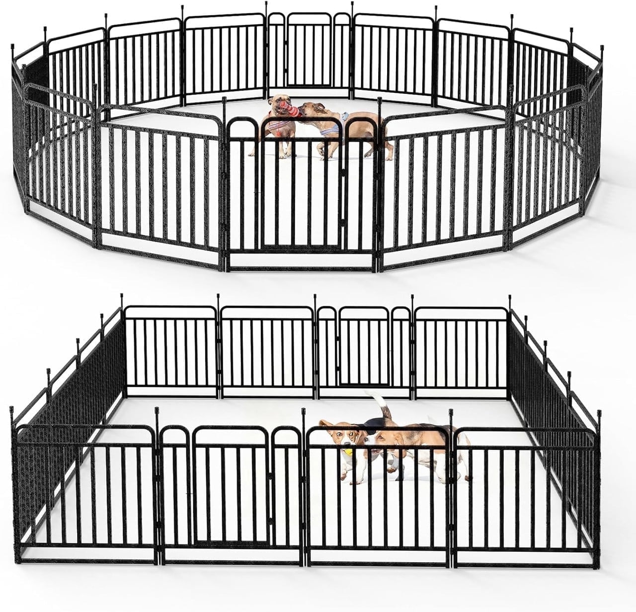 Petorldog Dog Playpen 32” Height 16 Panels dog Fence,Thickened Portable Pet Pen with Handle & Strap, Easy Install Curved Panel Design for Indoor & Outdoor Use
