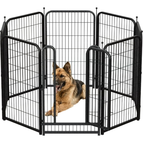 Petorldog 45" Metal Dog Playpen, 8-Panel Heavy-Duty Pet Fence for Large Dogs, Indoor & Outdoor