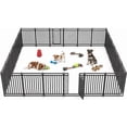 thumbnail image 1 of Petorldog Outdoor Dog Playpen 40" Height, 24-Panel Metal Dog Fence for Yard, RV Camping & Patio, Black/Silver, 1 of 5
