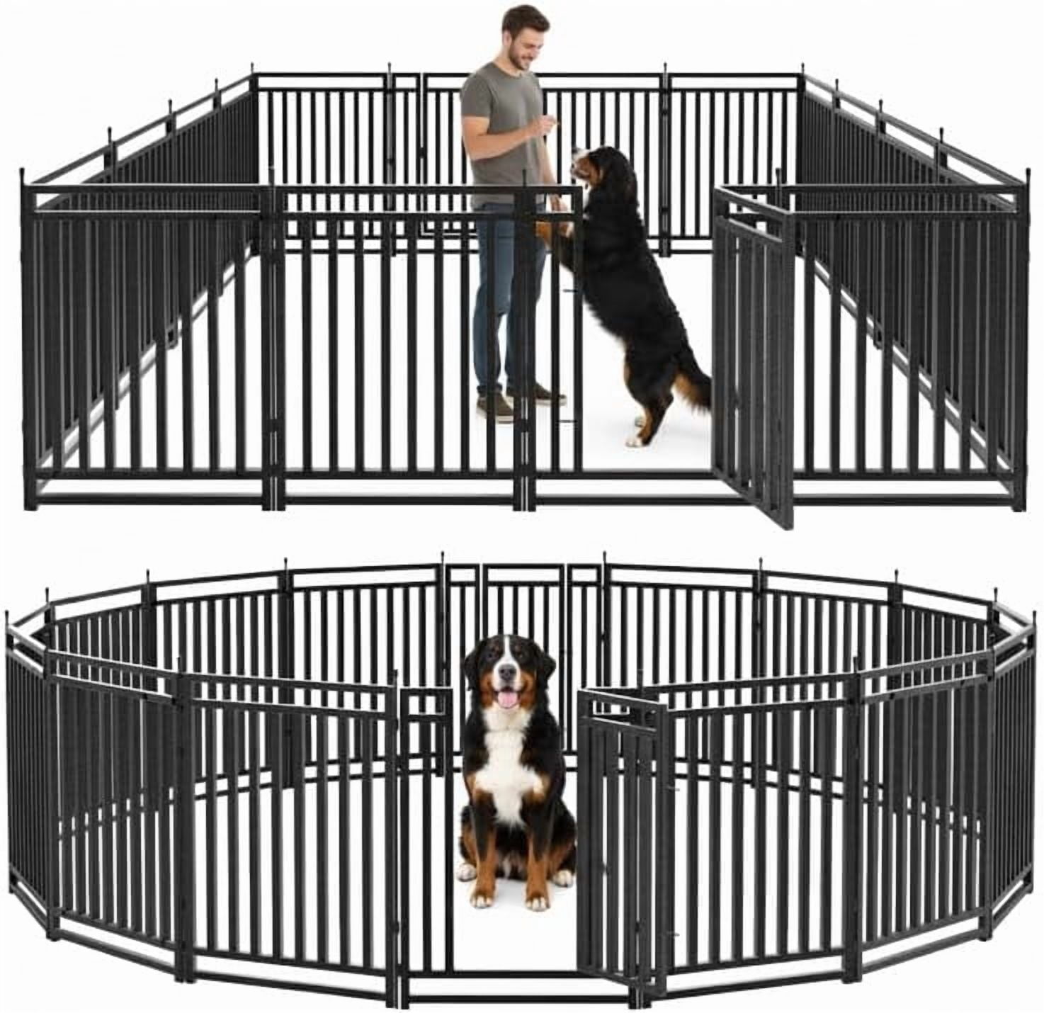 Petorldog dog playpen 40 Height 16 Panels Metal dog fence outdoor for yard outdoor use for RV Camping Black Silver 8b2bf8e8 ad04 45b9 8a5d fcc15dd1b35e.51d9026d6a12dfb091fb72d751eb60d7