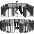 thumbnail image 1 of Petorldog dog playpen 40" Height, 16 Panels Metal dog fence outdoor for yard, outdoor use for RV Camping (Black-Silver), 1 of 6