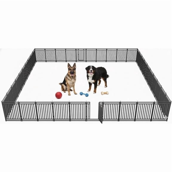 Petorldog dog playpen 40" Height, 40 Panels Extra Large Metal dog fence outdoor for yard, outdoor use for RV Camping (Black-Silver)