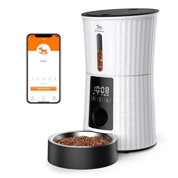 Petory Smart Wi-Fi 4L Automatic Cat Feeder with Voice Recorder for Cats and Small Dogs