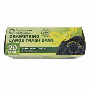 Petoskey Plastics FG-GCRTB-31B 30 gal 3-Ply Large Drawstring Tall Kitchen Trash Bags - 30 Count