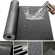 Petoto 16.5ft x 3.3ft Heavy Duty Garage Floor Mat Rolls Diamond Plate Thickened Rubber Non-Slip Garage Flooring Roll