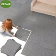 thumbnail image 1 of Petoto 20"x 20" Carpet Tile 20 Tiles/54 sq Ft Indoor Outdoor Squares Carpet Floor with Adhesive Stickers, Grey, 1 of 11