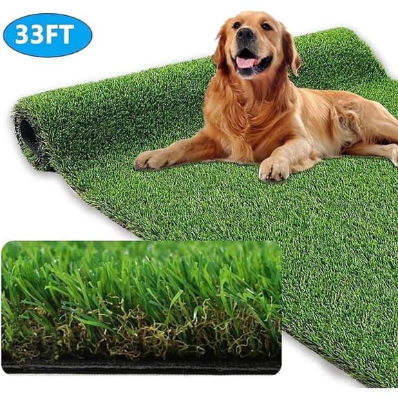 Petoto Large Size 3.3' x 33' Lawn Artificial Grass Turf - Artificial Grass Rug Mat for Indoor Outdoor Garden Patio Lawn