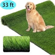 Petoto 3.3ft x 33ft Realistic Artificial Grass Turf Lawn, Indoor Outdoor Garden Lawn Landscape Synthetic Grass Mat Fake Grass Rug, Thick Faux Grass Rug Carpet for Pets