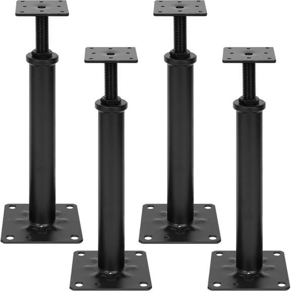 Petoto 4 PCS House Jacks for Leveling, Adjustable Basement Floor Jack Post, 11.6" to 16.1" Height Range, 8800 lbs Min and Max Height Capacity, Telescoping Jack for Temporary Support(Black)