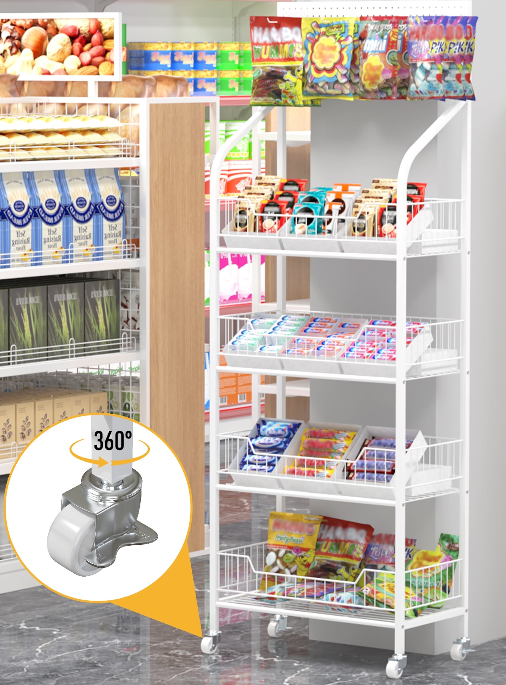 Petoto 55 in Large Retail Display Rack, 4-Tier Removable Commercial ...