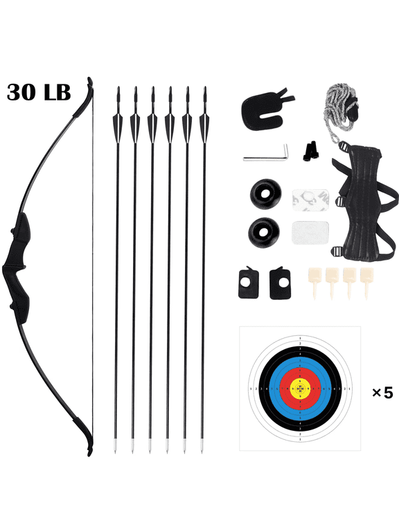 Bow and Arrow for Adults, 51" Archery Bow for Adult Beginner, 30LB Left and Right Handed Recurve Bow and Arrow Set, Takedown Bow Set for Outdoor Target Practice