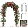 thumbnail image 1 of Petoto Garden Arch Trellis, 7.9ft Metal Arbor Trellis Indoor Outdoor, Climbing Plants Support Frame for Wedding Party Garden Decoration, Black, 1 of 9