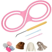 Petoto Knitting Loom Set, 8 Shape Knitting Loom Weaving Tool for DIY Blanket Socks Scarf Hat Gift, Pink