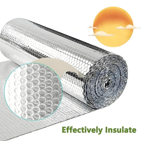 Petoto Bubble Reflective Insulation Roll, 24 in X 33 Ft Double Aluminum Foil, Window Insulation for Summer Heat, Thermal Insulation Radiant Barrier for Windows, RV, Roof, Garage Door