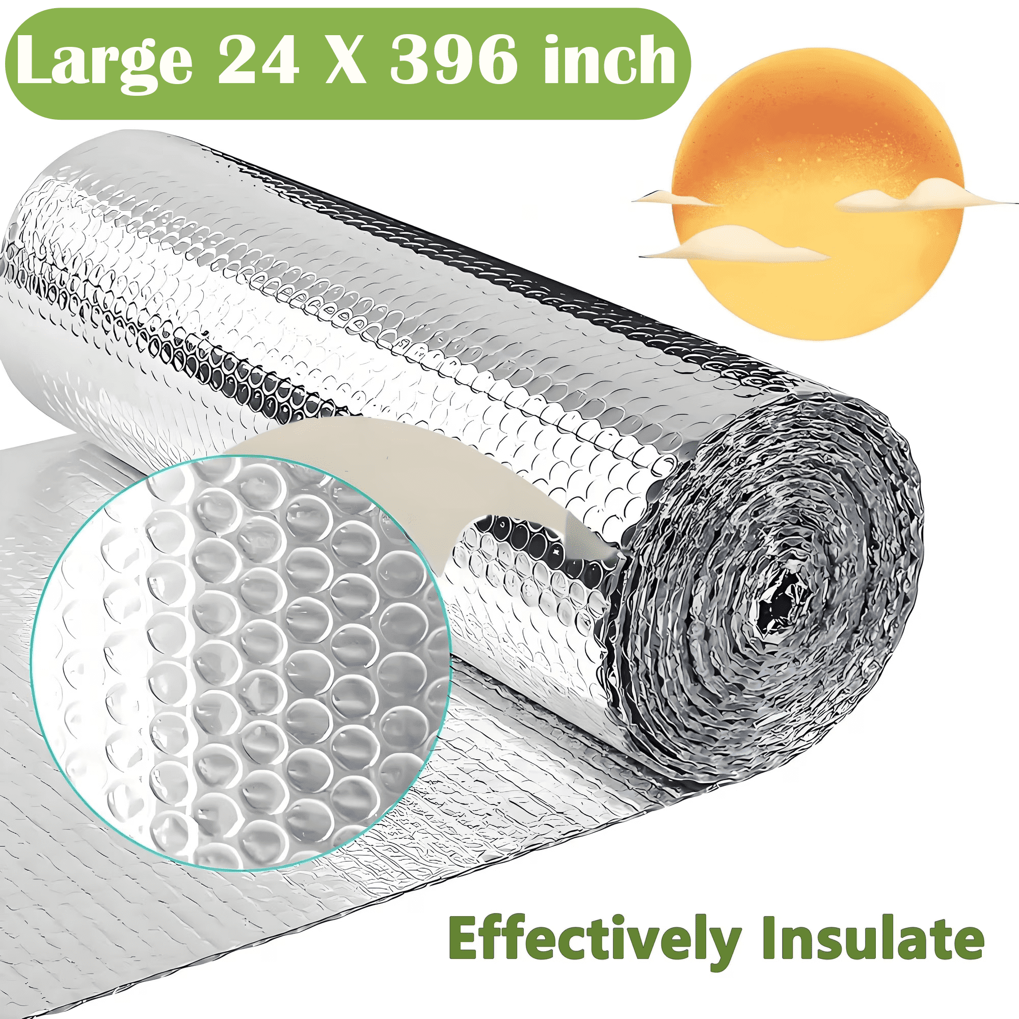 Insulating Rv Petoto Bubble Reflective Insulation Roll, 24 in X 33 Ft Double Aluminum ...