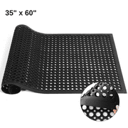 Petoto Rubber Drainage Floor Mats, 60" x 35" Commercial Non-Slip Anti-Fatigue Restaurant Kitchen Bar Mat, Indoor Outdoor Doormat