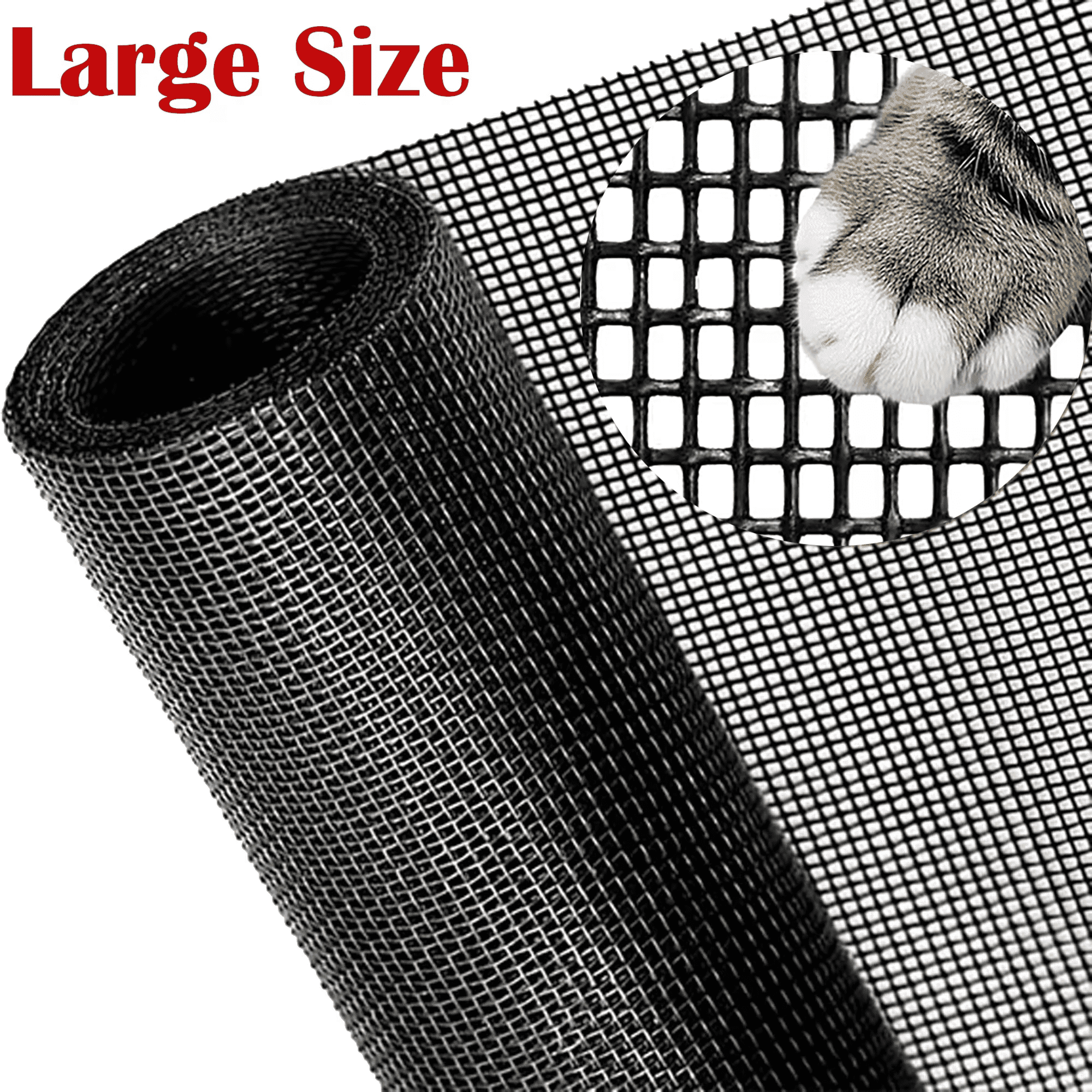 Petoto Window Screen Mesh, 39.4 in x 100 ft Screen Mesh Roll, Pet Window Screen Replacement Roll for Windows Doors and Patio Screens