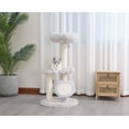 thumbnail image 1 of Petpals 37" Cat Tree with Cute Cat-shaped Sisal Scratching Mat with Free LED-Ball, 1 of 9
