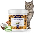 thumbnail image 1 of Petpost | Cat Ear Cleaner Wipes - 100 Ultra Soft Cotton Pads in Coconut Oil Solution - Remedy for Cat Ears, 1 of 10