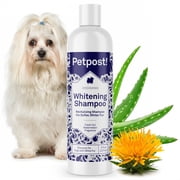 Petpost Dog Whitening Shampoo - Brightens White & Light-Colored Coats - Watermelon Scent for Maltese, Shih Tzu, Bichon Frise & Poodles - 8 oz