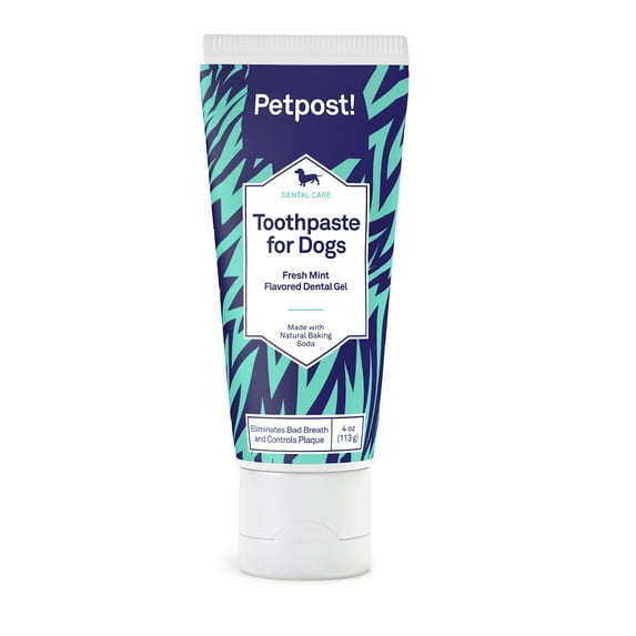 Petpost | Toothpaste for Dogs - Coconut Oil and Baking Soda Based Dental Gel that Naturally Kills Bad Breath - Mint Flavor