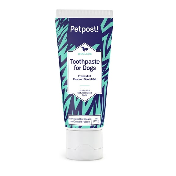 Petpost | Toothpaste for Dogs - Coconut Oil and Baking Soda Based Dental Gel that Naturally Kills Bad Breath - Mint Flavor
