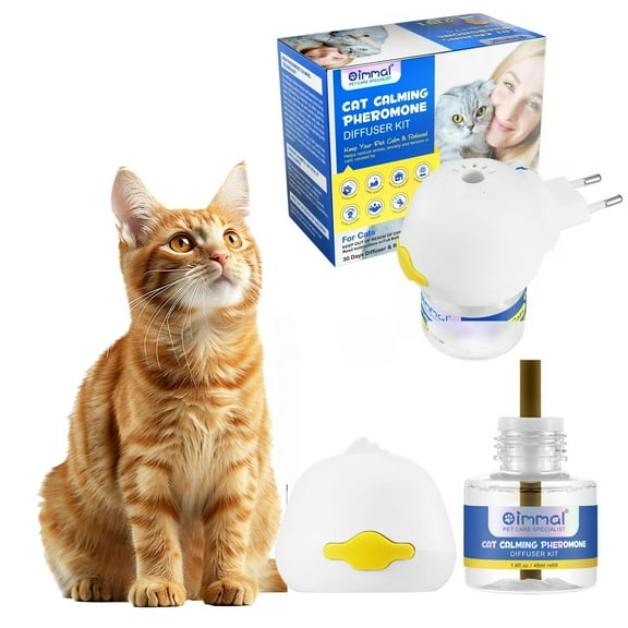 Petpya Cat Pheromones Calming Diffuser, Cat Calming Diffuser Starter Kit with Diffuser Head Stress & Anxiety Relief for Cats Adapting to New Environments 1.6fl.oz