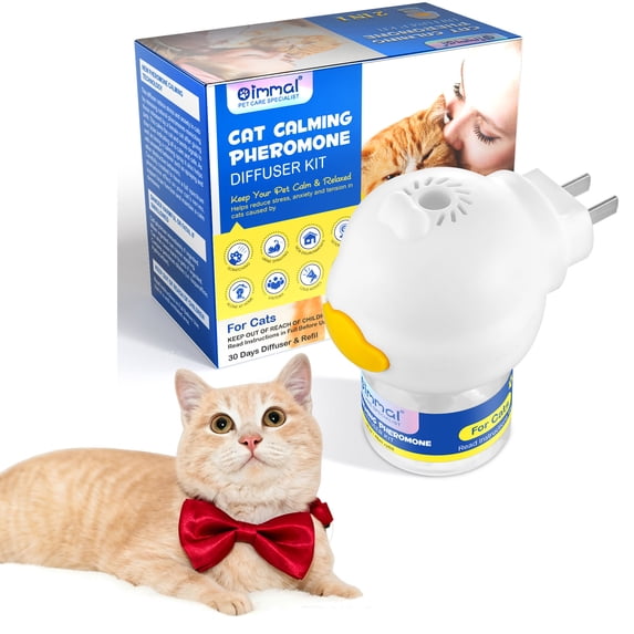 Petpya Cat Pheromones Calming Diffuser, Cat Calming Diffuser Starter Kit with Diffuser Head Stress & Anxiety Relief for Cats Adapting to New Environments 1.6fl.oz