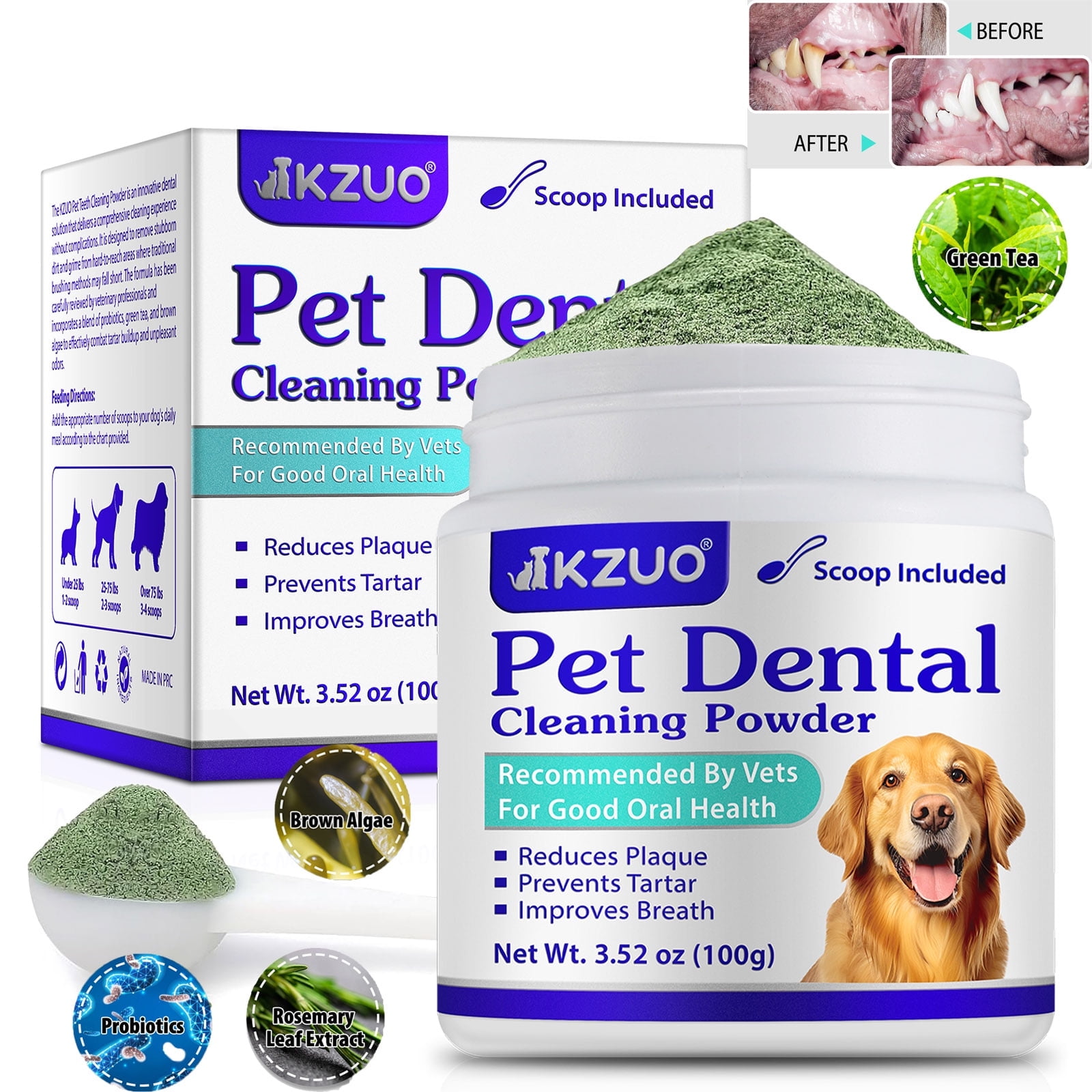 Petpya Dog Dental Powder, Dental Powder for Dogs Teeth,Removes Plaque ...