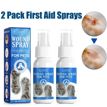 Petpya Wound Spray for Dogs & Cats,Care Hot Spot and Itch Relief Spray, Protects Cuts and Scratches，First Aid Promoting Healing Pet Wound Spray Dog Wound Skin Care 2 Pack