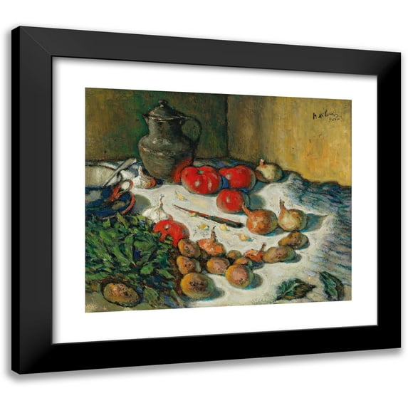 Petr Alexandrovich Nilus 23x20 Black Modern Framed Museum Art Print Titled - Legumes and Pitcher