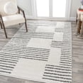 thumbnail image 1 of JONATHAN Y MOROCCAN HYPE 4 x 6 Area Rug, Petra Abstract Stripe Geometric Shag - White/Gray, MOH407A-4, 1 of 10
