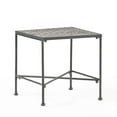 Petra Black Square Metal Outdoor Patio Side Table