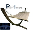 thumbnail image 1 of Petra Leisure, 12 Ft. Water Treated Wooden Arc Hammock Stand + Premium Quilted, Double Padded Hammock Bed. 1 Person Bed. 300 LB Capacity(Coffee Stain/Beige), 1 of 1