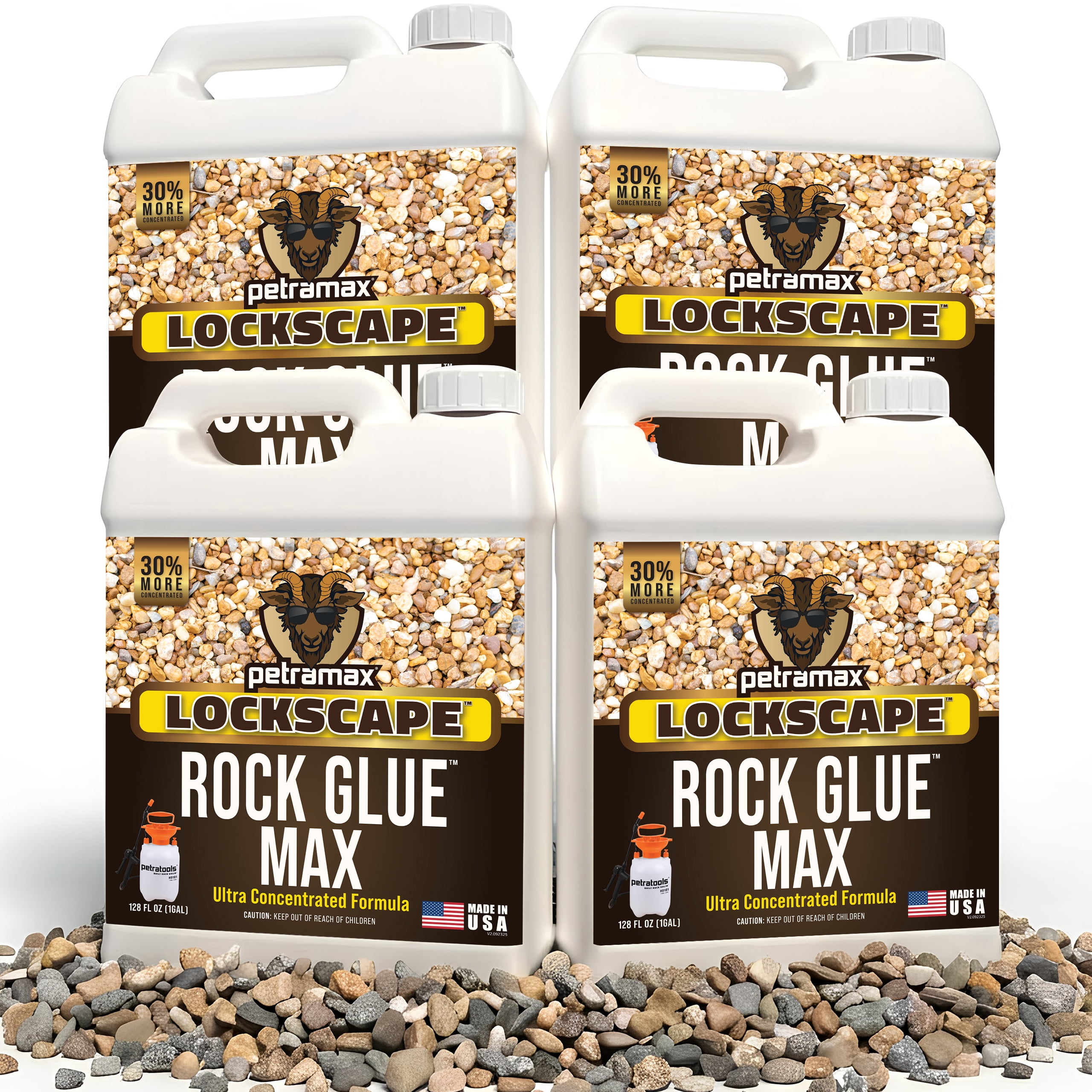Petra Max Rock Glue for Landscaping, 4 Gallon - Wide Coverage & Pet ...