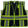 thumbnail image 1 of Petra Roc  2 in. Navy Blue Mesh & Lime Green Contrast Expandable 5 Point Breakaway Vest Silver Reflective Tapes, 2 Pockets Mic-Tabs, Plus 2X & 5X, 1 of 1