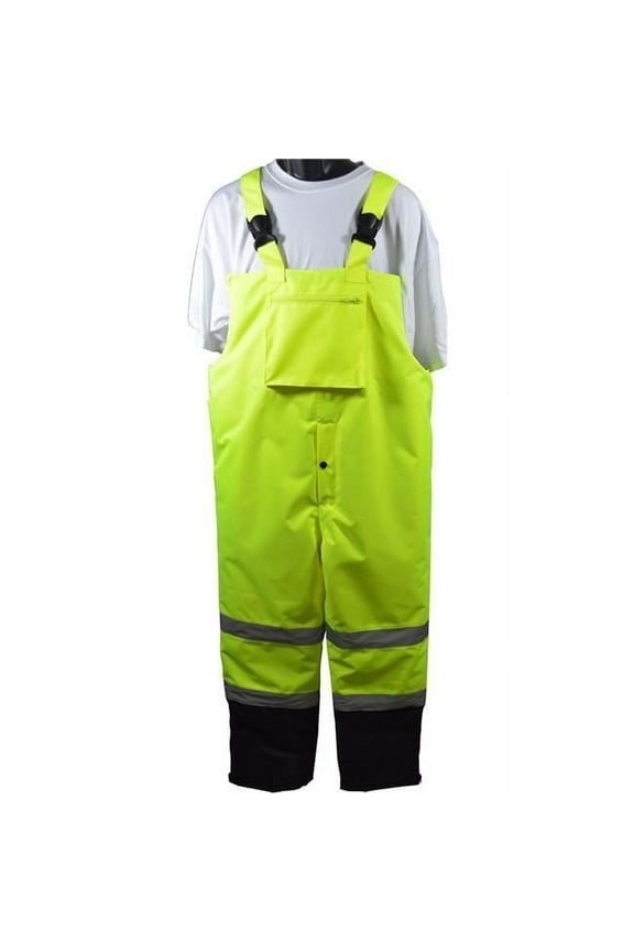 LQBBIP-CE-XL ANSI-ISEA 107-2015 Class E Waterproof Quilted Thermal Bib Rain Pants, Extra Large