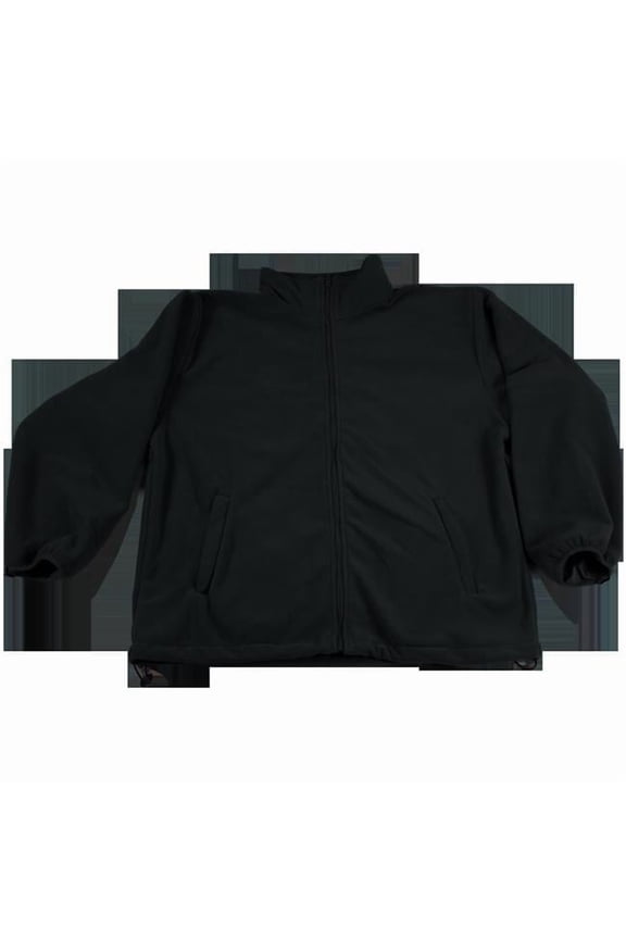 BSW-S1-5X Black Fleece Work Jacket 2 Zipped Slash Pockets Elastic Cuff Shock Cord Adjustment At The Bottom, 5X